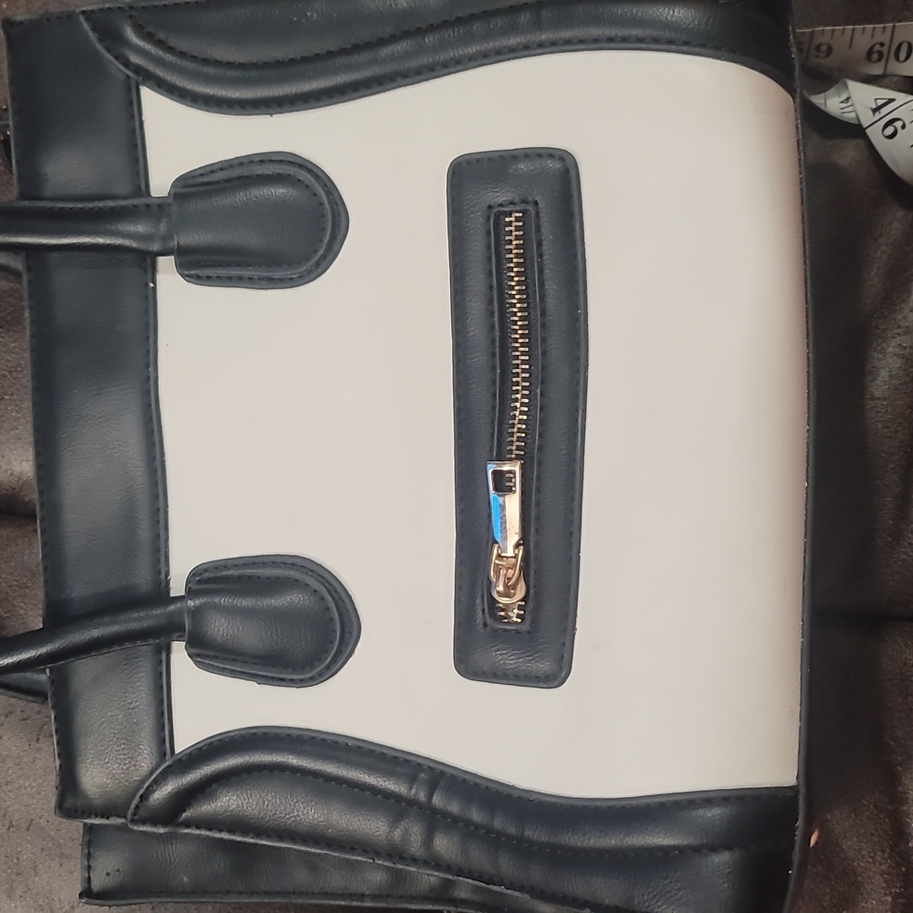 Black white designer Fashion bag mini luggage tote handbag purse - Picture 2 of 8